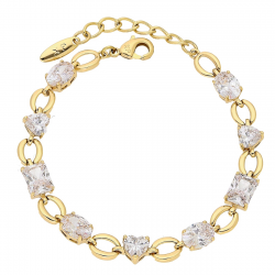 BRANSOLETKA POZŁACANA 17+4 CM 7 MM BRYLANTÓW MIX XUPING 87021