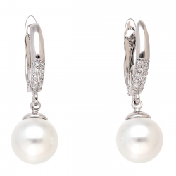 KOLCZYKI PLATYNOWANE 30/10 MM PEREŁ ELEGANCJA XUPING 87029