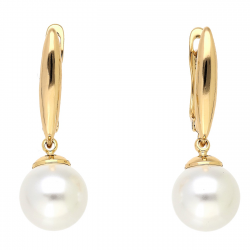 KOLCZYKI POZŁACANE 30/10 MM PEREŁ ELEGANCJA XUPING 87036