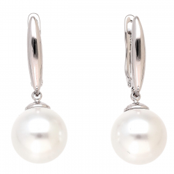 KOLCZYKI PLATYNOWANE 32/12 MM PEREŁ ELEGANCJA XUPING 87039