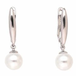 KOLCZYKI PLATYNOWANE 28/8 MM PEREŁ ELEGANCJA XUPING 87041