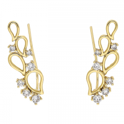 KOLCZYK POZŁACANY 25/8 MM BRYLANTOWE NAUSZNICE XUPING 87050