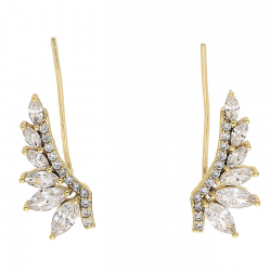 KOLCZYK POZŁACANY 21/9 MM BRYLANTOWE NAUSZNICE XUPING 87051