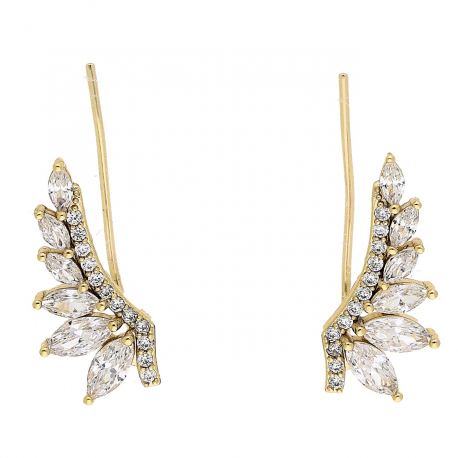 KOLCZYK POZŁACANY 21/9 MM BRYLANTOWE NAUSZNICE XUPING 87051