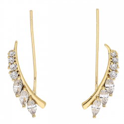 KOLCZYK POZŁACANY 22/8 MM BRYLANTOWE NAUSZNICE XUPING 87053