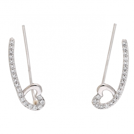 KOLCZYK PLATYNOWANY 21/7 MM BRYLANTOWE NAUSZNICE XUPING 87055