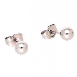 KOLCZYKI PLATYNOWANE 6 MM SREBRNA KULKA XUPING 87064