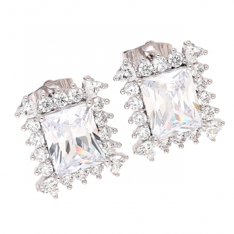 KOLCZYKI PLATYNOWANE 17/15 MM BRYLANTOWA MARKIZA XUPING 87066