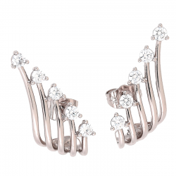 KOLCZYKI PLATYNOWANE 28/11 MM ELEGANCJA Z BRYLANTAMI XUPING 87067