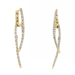 KOLCZYKI POZŁACANE 40/6 MM BRYLANTOWE ELEGANTKI XUPING 87069