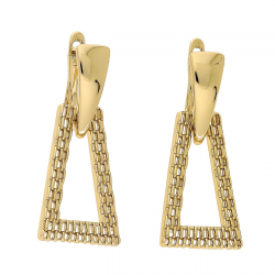 KOLCZYKI POZŁACANE 34/15 MM ZŁOTY AŻUR XUPING 87070