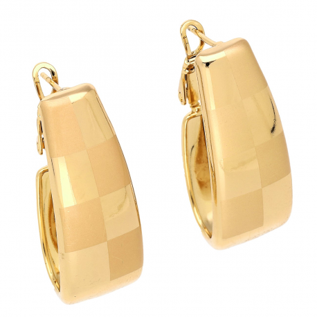 KOLCZYKI POZŁACANE 33/12 MM TRADYCYJNE MAT POŁYSK XUPING 87072