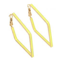 KOLCZYKI POZŁACANE 50/3 MM ROMBY Z EMALIA XUPING 87085