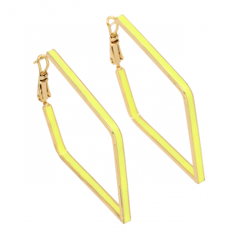 KOLCZYKI POZŁACANE 50/3 MM ROMBY Z EMALIA XUPING 87085