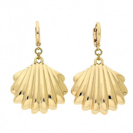 KOLCZYKI POZŁACANE 42/26 MM ABS ZŁOTE MUSZLE XUPING 87110