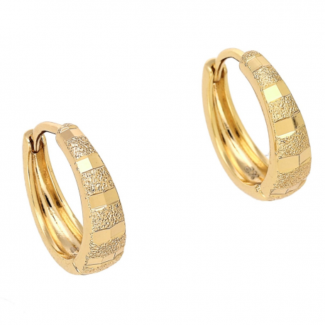 KOLCZYKI POZŁACANE 15/5 MM TRADYCYJNE PIASKOWANE DIAMENTOWANE XUPING 87128