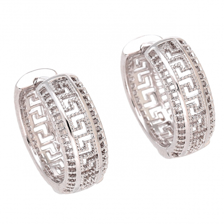 KOLCZYKI PLATYNOWANE 18/7 MM KÓŁKA GRECKI AŻUR XUPING 87130