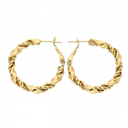 KOLCZYKI POZŁACANE 30/3 MM ZŁOTE KOŁA XUPING 87133