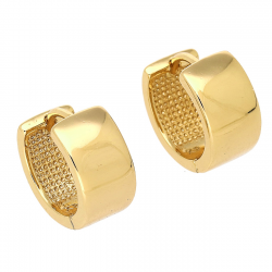 KOLCZYKI POZŁACANE 14/8 MM ZŁOTE KÓŁKA XUPING 87137