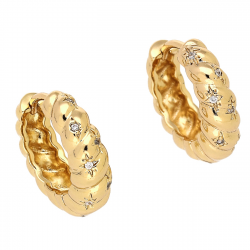 KOLCZYKI POZŁACANE 17/5 MM KÓŁKA Z BRYLANCIKAMI XUPING 87154