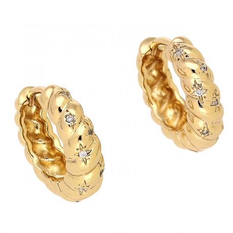 KOLCZYKI POZŁACANE 17/5 MM KÓŁKA Z BRYLANCIKAMI XUPING 87154