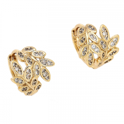 KOLCZYKI POZŁACANE 13/13 MM KÓŁKA Z BRYLANTOWE GAŁĄZKI XUPING 87156