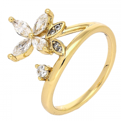 PIERŚCIONEK POZŁACANY 15 MM BRYLANTOWA LILIA XUPING 87183