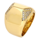 PIERŚCIONEK POZŁACANY 17 MM SYGNET Z BRYLANCIKAMI XUPING 87189