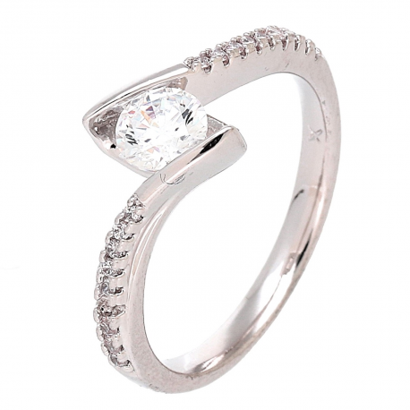 PIERŚCIONEK PLATYNOWANY 8 MM ELEGANCKI ZARĘCZYNOWY XUPING 87199