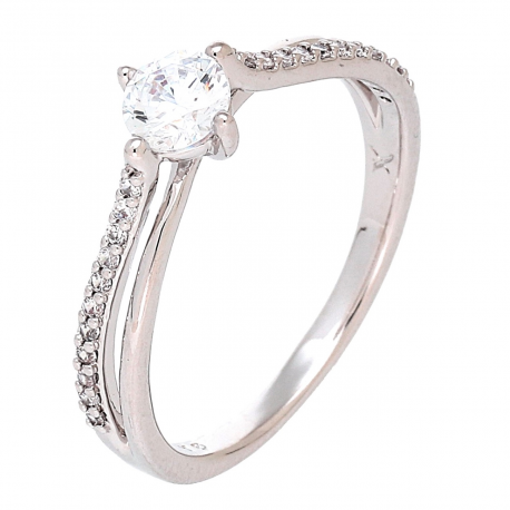 PIERŚCIONEK PLATYNOWANY 6 MM ZARĘCZYNOWY BRYLANTOWY XUPING 87204