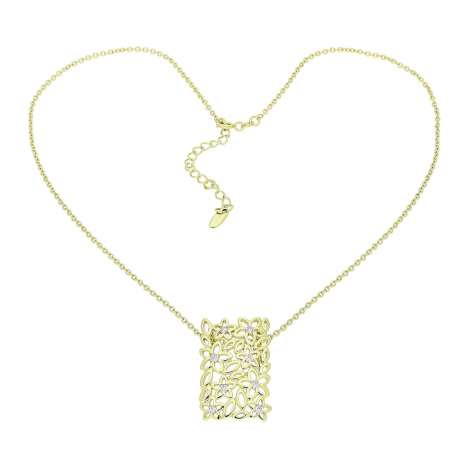 14K CELEBRYTKA POZŁACANA 41+5 CM KWIECISTY AŻUR XUPING 87209