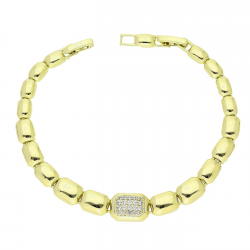 14K BRANSOLETKA POZŁACANA 19-17 CM 9 MM ELEGANCE XUPING 87223