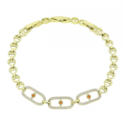 14K BRANSOLETKA POZŁACANA 20-18-16 CM 8 MM ELEGANCE XUPING 87225