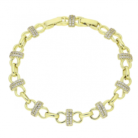 14K BRANSOLETKA POZŁACANA 19,5-17,5 CM 9 MM ELEGANCE XUPING 87231