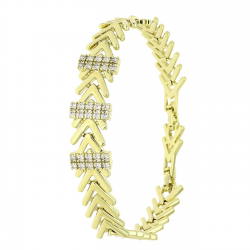 14K BRANSOLETKA POZŁACANA 19-17 CM 12 MM ELEGANCE XUPING 87236