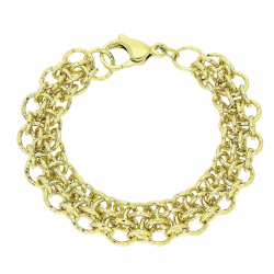 14K BRANSOLETKA POZŁACANA 21 CM 14 MM SAMO ZŁOTO XUPING 87239