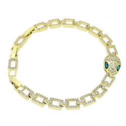 14K BRANSOLETKA POZŁACANA 20-18-16 CM 11 MM LUXURY XUPING 87243