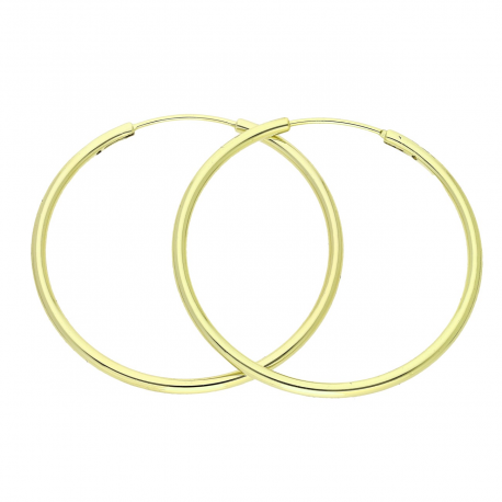 14K KOLCZYKI POZŁACANE 40/2 MM ZŁOTE KOŁA XUPING 87253