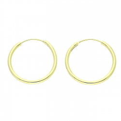 14K KOLCZYKI POZŁACANE 25/2 MM ZŁOTE KOŁA XUPING 87255