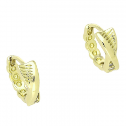14K KOLCZYKI POZŁACANE 12/5 MM KÓŁECZKA Z BRYLANTAMI XUPING 87269