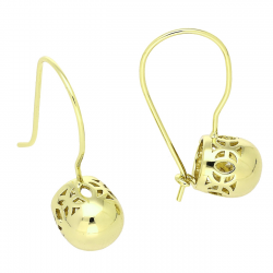 14K KOLCZYKI POZŁACANE 28/10 MM TRADYCYJNE NA KABŁĄCZKU XUPING 87273