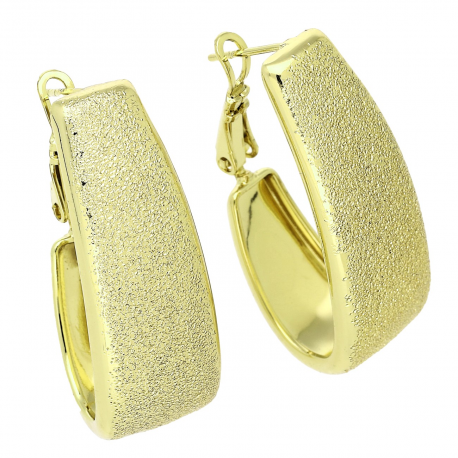 14K KOLCZYKI POZŁACANE 33/12 MM TRADYCYJNE PIASKOWANE XUPING 87274