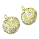 14K KOLCZYKI POZŁACANE 16 MM AŻUR Z BRYLANTAMI XUPING 87279
