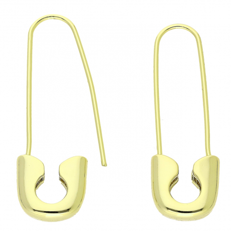 14K KOLCZYKI POZŁACANE 32/3 MM ZŁOTE AGRAFKI XUPING 87286