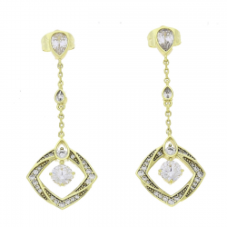 14K KOLCZYKI POZŁACANE 45/16 MM WISZĄCA ELEGANCJA XUPING 87295