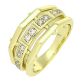14K PIERŚCIONEK POZŁACANY 11 MM ELEGANCKI Z BRYLANTAMI XUPING 87302