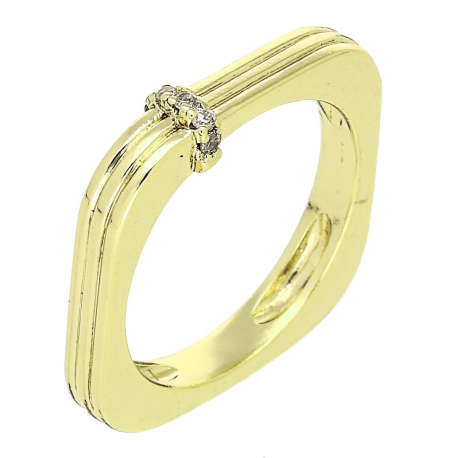 14K PIERŚCIONEK POZŁACANY 5 MM ELEGANCE XUPING 87303