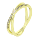 14K PIERŚCIONEK POZŁACANY 5 MM ELEGANCKI Z BRYLANCIKAMI XUPING 87310