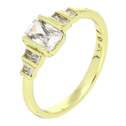 14K PIERŚCIONEK POZŁACANY 6 MM BRYLANTOWA ELEGANCJA XUPING 87313