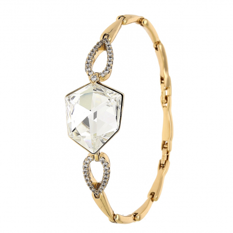 BRANSOLETKA POZŁACANA 19,5-17,5 CM 18 MM CRYSTAL XUPING 87407